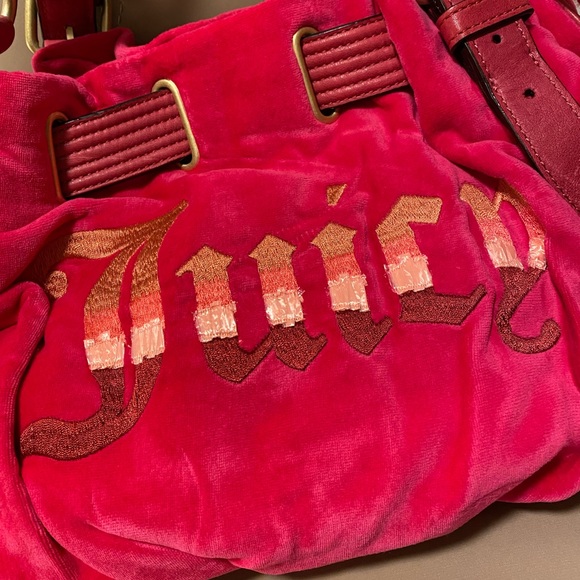 Juicy Couture Pink Velour Hobo Vintage Handbag - Picture 2 of 11